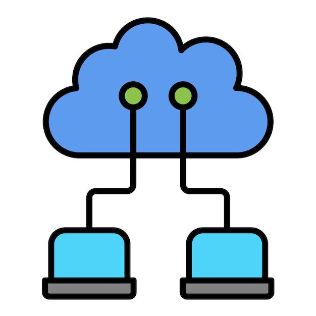 Cloud Network Flat Illustration