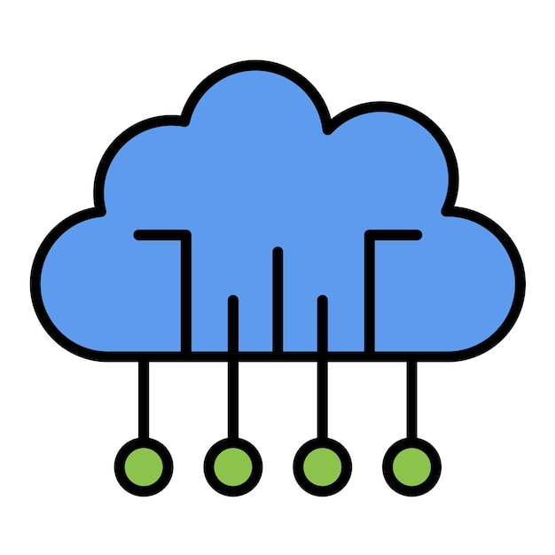 Cloud Networking Flat Illustration