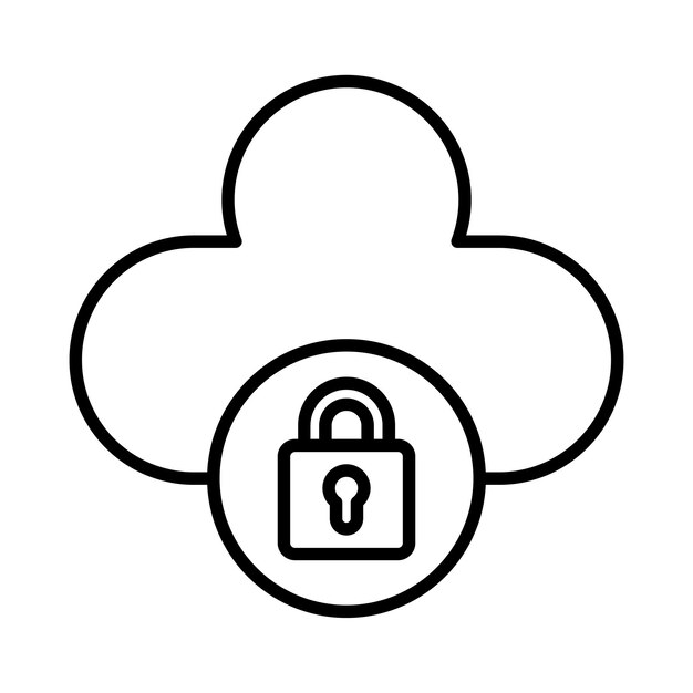 Cloud security Line Illustration