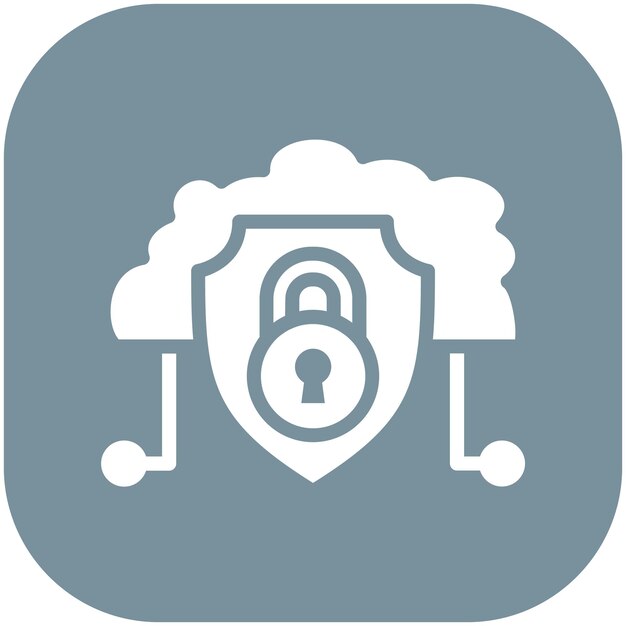 Cloud Security vector icon illustration of Cloud Computing iconset