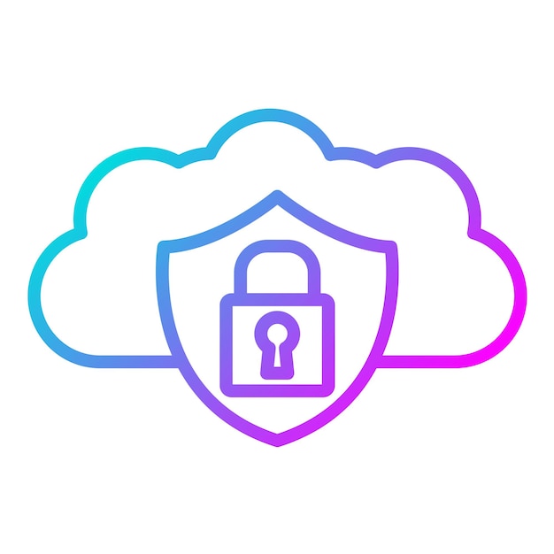 Cloud Security Vector Illustration Style