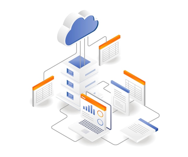 Cloud server analysis process document database network