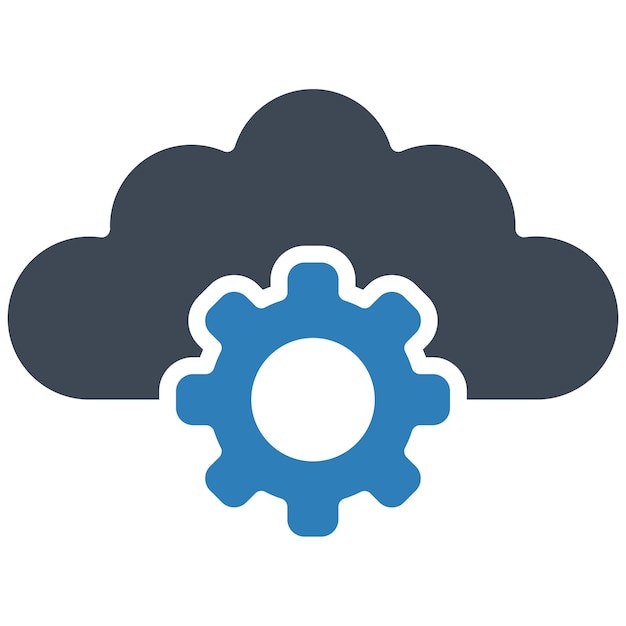 Cloud Settings Vector Illustration Style