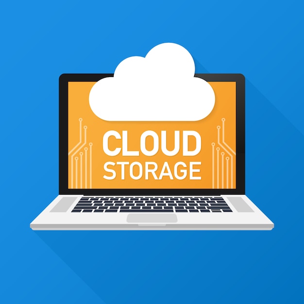 Cloud storage. Cloud backup concept. Low poly design illustration. Technology.
