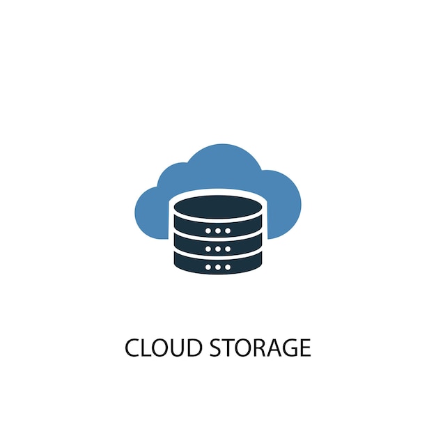 Cloud storage concept 2 colored icon. Simple blue element illustration. cloud storage concept symbol design. Can be used for web and mobile UI/UX