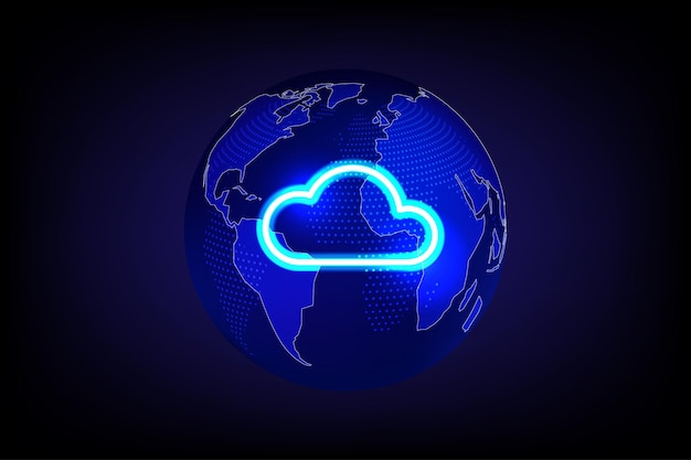Cloud Storage data connections digital earth network technology innovation concept