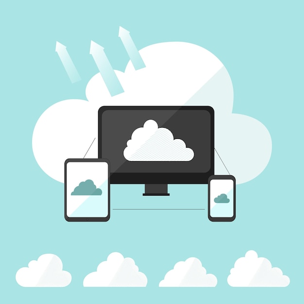 Cloud storage infographic vector illustration