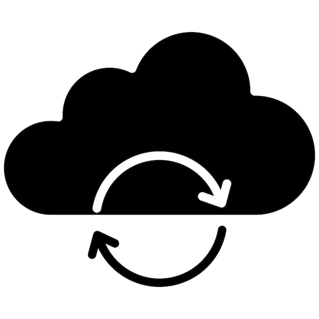 Cloud Sync Vector Illustration Style