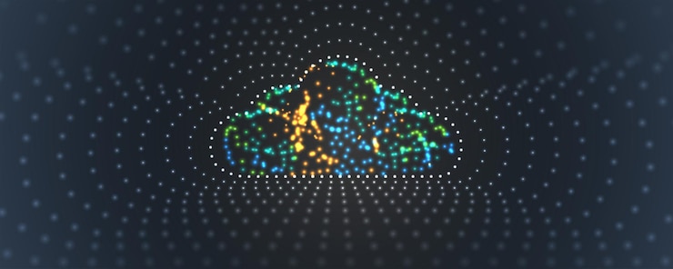 Vektor cloud technology integrated digital web concept background