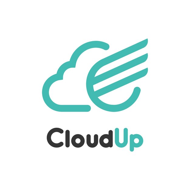 Cloud Up Logo Icon Illustration Vector