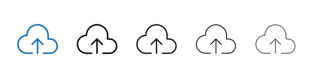 Cloud upload icon Outline vector logo for web ui