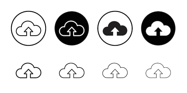 Cloud upload icon Simple thin outline