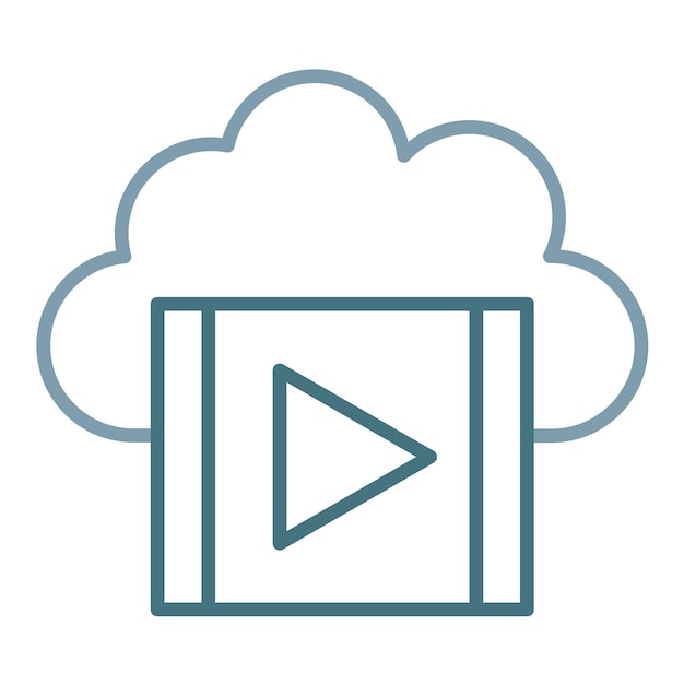 Cloud Video Flat Illustration