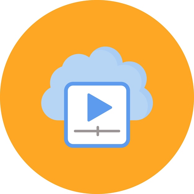 Cloud Videos Flat Illustration