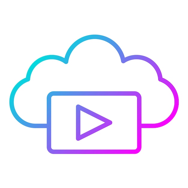 Cloud Videos Vector Illustration Style