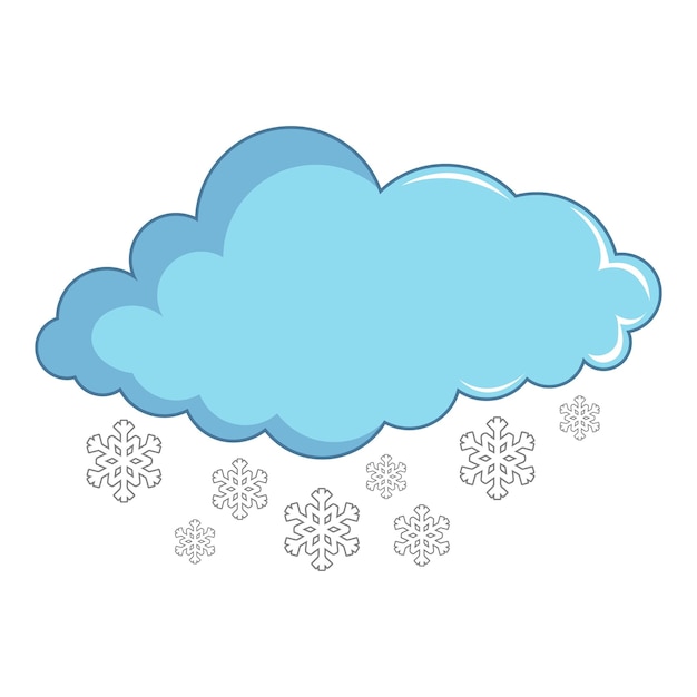 Cloud with snowflakes icon. Cartoon illustration of cloud with snowflakes vector icon for web