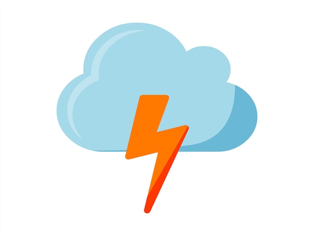 Cloud with thunderstorms flat design