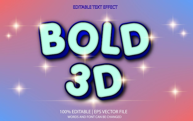 clouds style editable 3D text effect