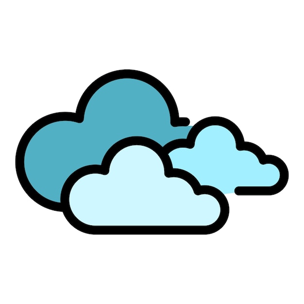 cloudy forecast icon outline cloudy forecast vector icon thin line color flat on white