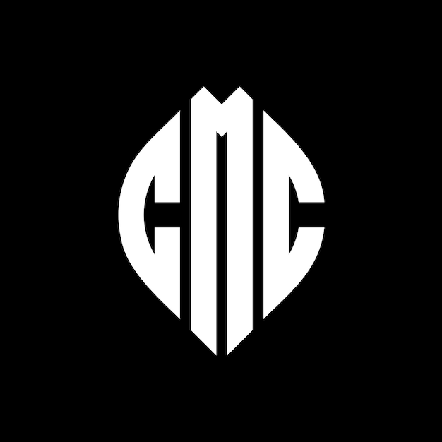 CMC circle letter logo design with circle and ellipse shape CMC ellipse letters with typographic style The three initials form a circle logo CMC Circle Emblem Abstract Monogram Letter Mark Vector