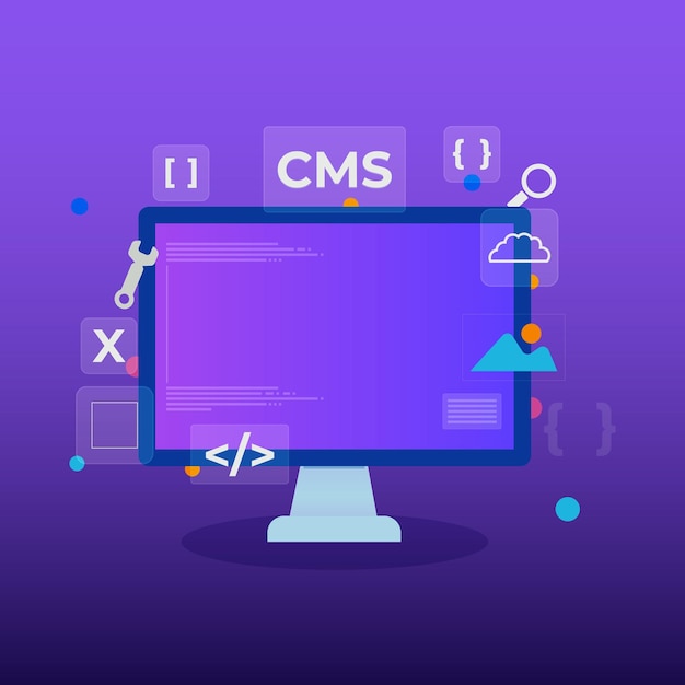 CMS concept in gradient background