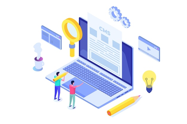 CMS Content management concept Vector illustration
