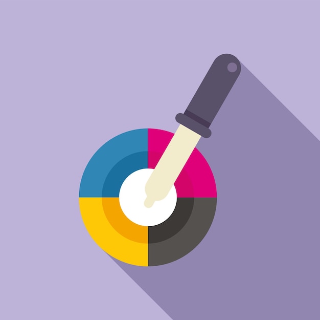 Cmyk pipette icon flat vector Digital print Color paper