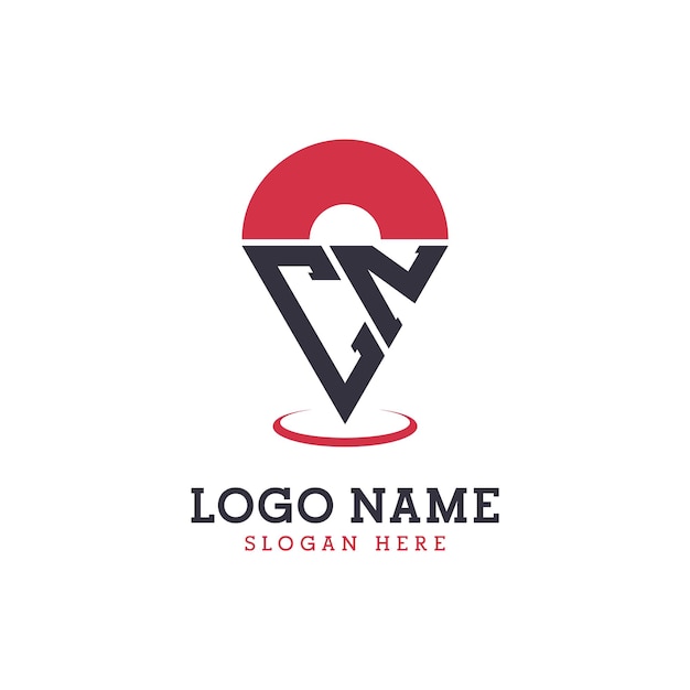 CN Location Icon Design Modern CN Pinpoint Logo for Navigation Map Apps and Location Based Businesses