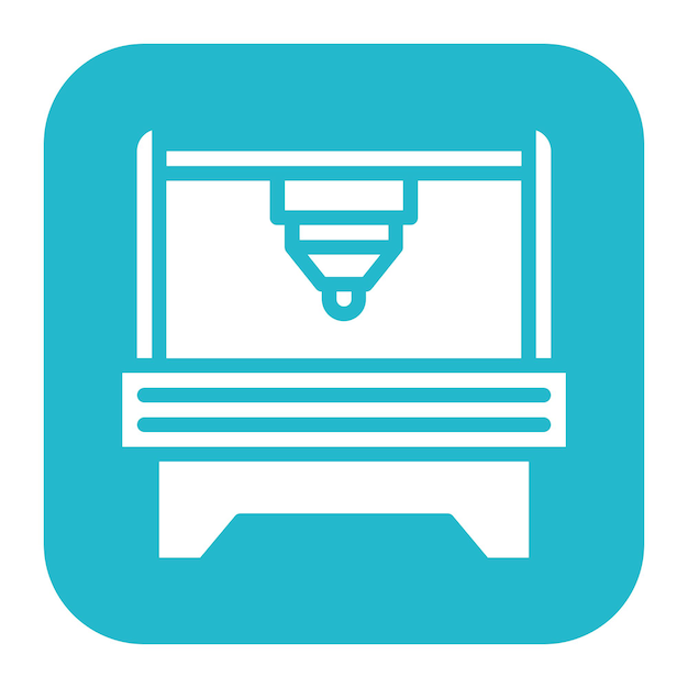 cnc machine icon vector image can be used for printing