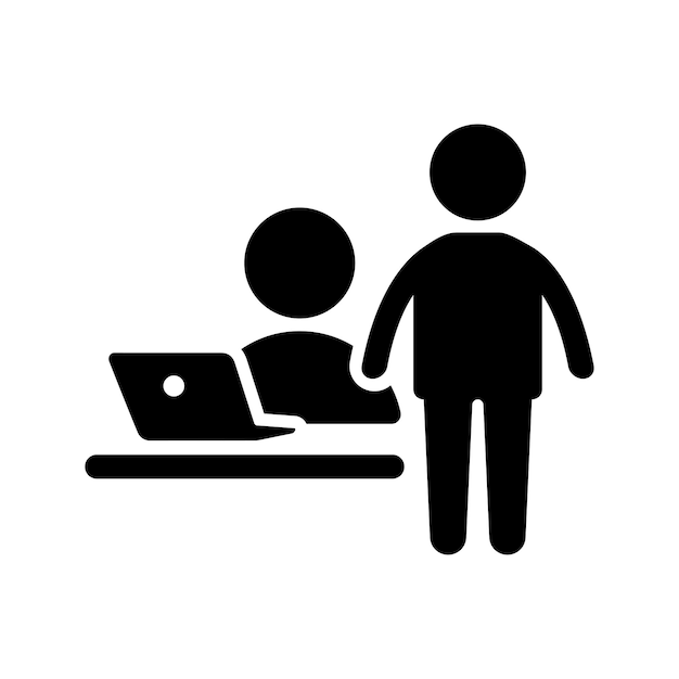 Coach master mentor icon Black vector graphics