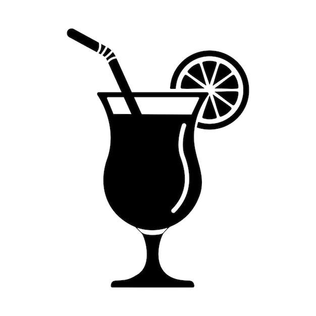 Cocktail or mocktail drink icon symbol vector illustration