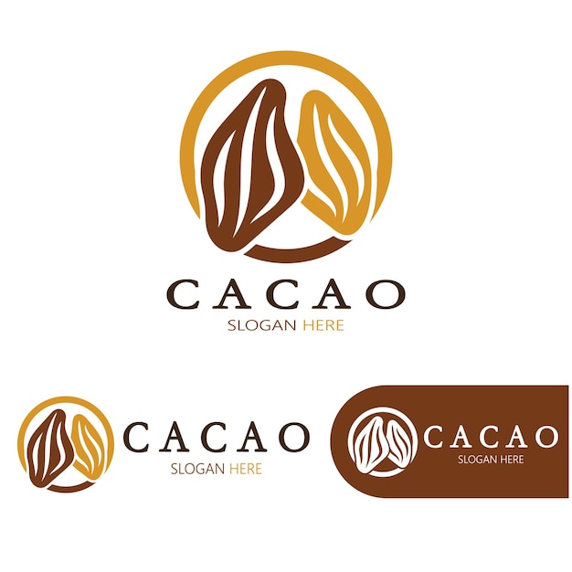 cocoa logo,cocoa bean,cocoa tree,cocoa branches and leaves,chocolate mix on white background,vintage