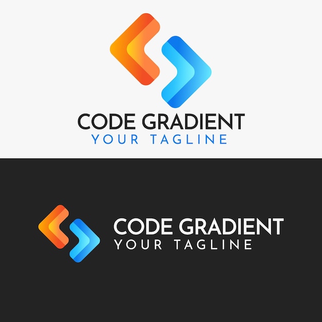 Code Logo Gradient Vector Illustration