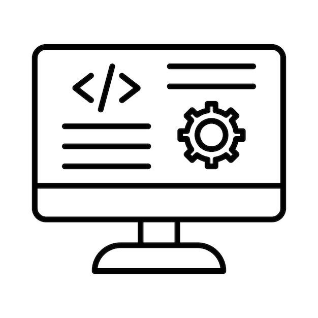 Code Settings Line Illustration