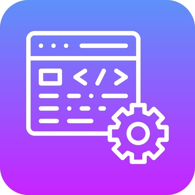 Code Settings vector icon illustration of Web Hosting iconset