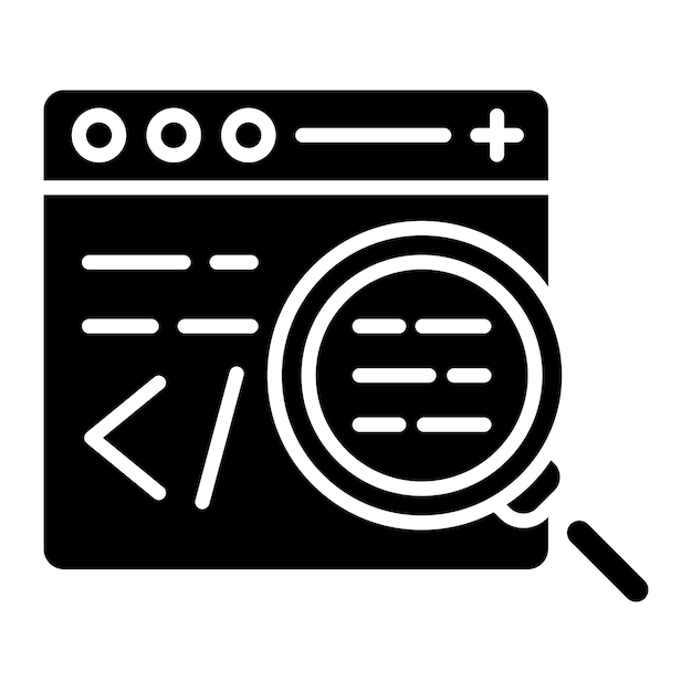 Code Testing Glyph Solid Black Illustration