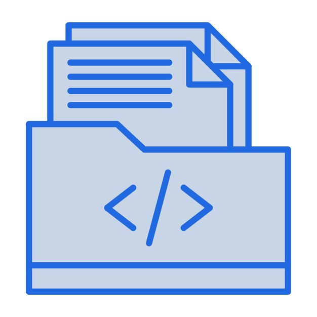 coding folder blue tone illustration