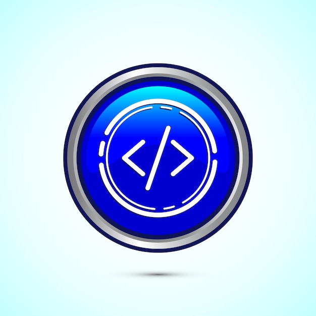 coding icon design illustration web development icon green color round button design