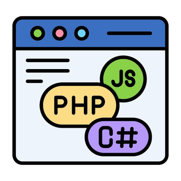 Coding Language Flat Illustration