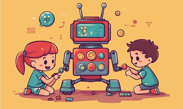 Coding Robot Toy with Interactive Button