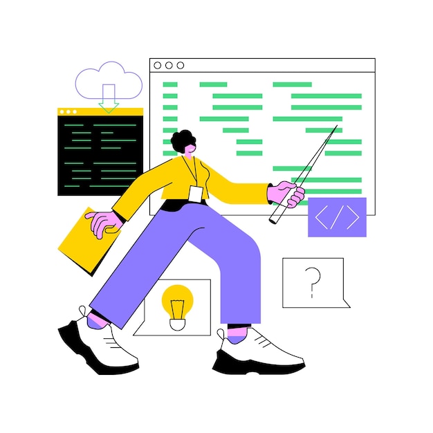 coding workshop abstract concept vector illustration