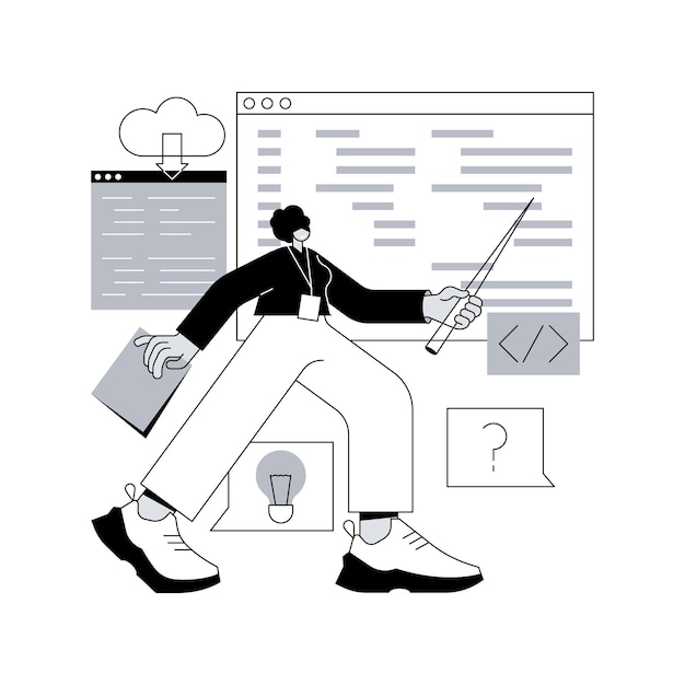 coding workshop abstract concept vector illustration