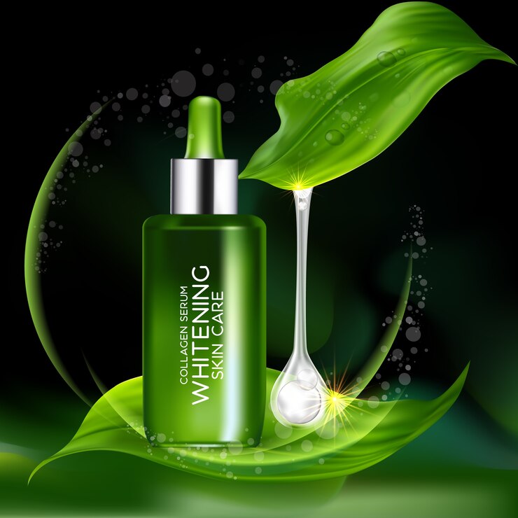 Vektör coenzyme collagen serum concept cosmetic for skin
