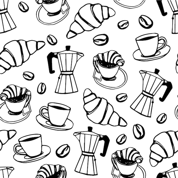 Coffee and Croissant Pattern