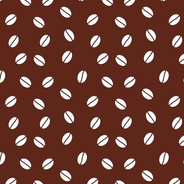 Coffee beans seamless pattern Easily changeable colors Vector pattern