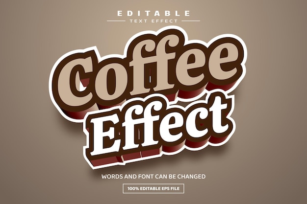 Coffee effect 3D editable text effect template