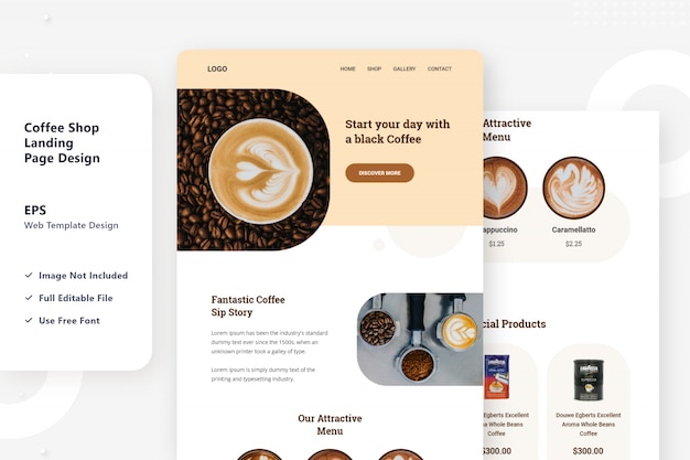 Coffee selling web ui design