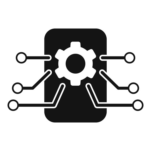 Cog overview icon simple vector Memory dual machine