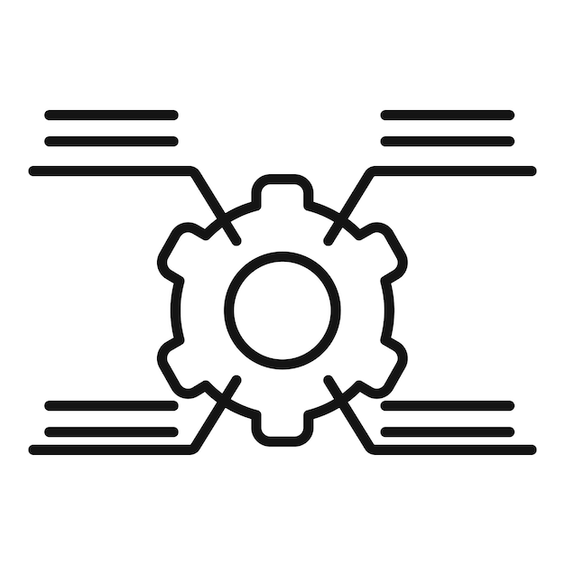 cog tech cellular icon outline vector overview technical