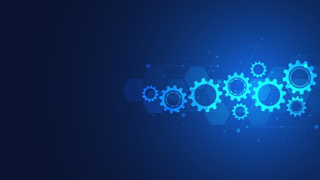 cogs and gear wheel mechanisms. hi-tech digital technology and engineering. abstract technical background.